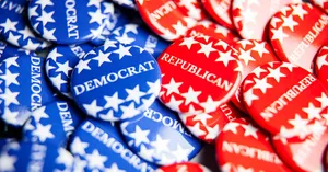 Republican And Democrat Badges Wallpaper