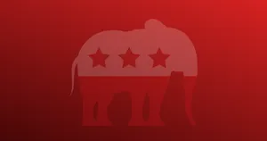 Republican Elephant In Monochrome Red Wallpaper