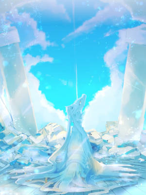 Reshiram Looking Up At Sky Wallpaper