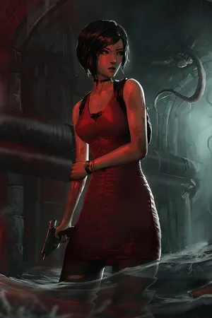 Resident Evil Heroinein Red Dress Wallpaper