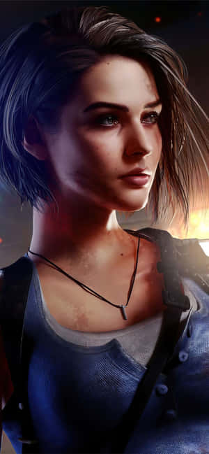 Resident Evil Iphone Girl In Blue Wallpaper
