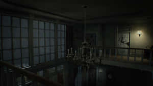 Resident Evil Spencer Mansion Dark Hallway Wallpaper