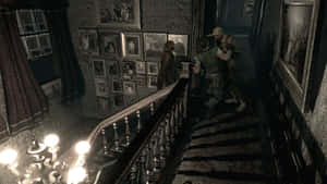 Resident Evil Spencer Mansion Zombie Encounter Wallpaper