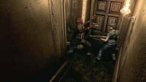 Resident Evil Spencer Mansion Zombie Encounter Wallpaper