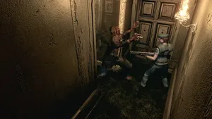 Resident Evil Spencer Mansion Zombie Encounter Wallpaper