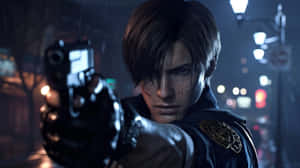 Resident Evil2 Remake Leon Aiming Wallpaper