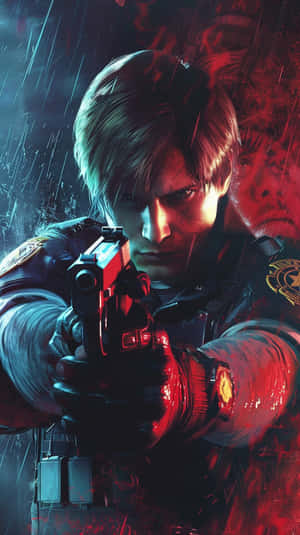 Resident Evil2 Remake Leon Aiming Wallpaper