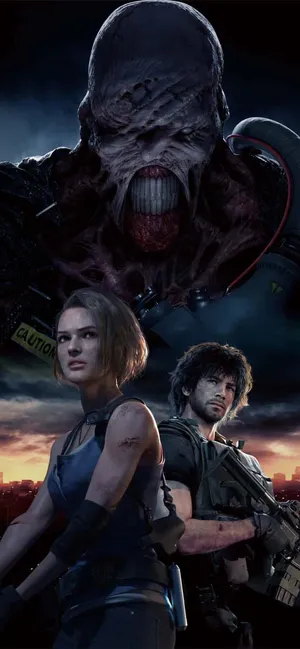 Resident Evil3 Remake Heroesand Nemesis Wallpaper