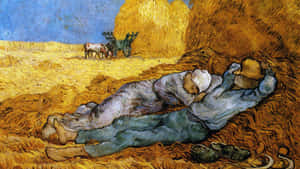 Resting Harvesters Painting Wallpaper