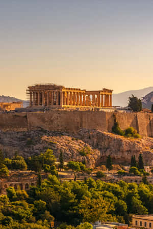 Restored Parthenon In The Acropolis Wallpaper