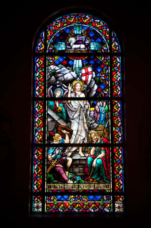 Resurrection_ Stained_ Glass_ Window Wallpaper