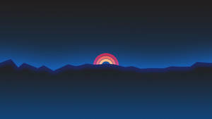 Retro 4k Rainbow Blue Landscape Wallpaper