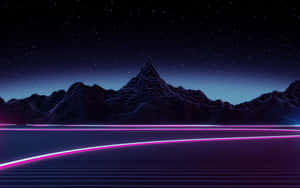 Retro 80s Aesthetic Mountains Wallpaper