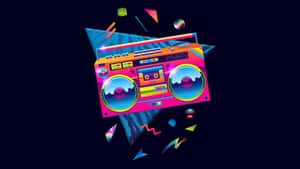 Retro_80s_ Boombox_ Vector_ Art Wallpaper