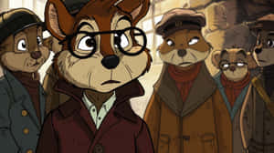 Retro Animated Animal Detectives Wallpaper