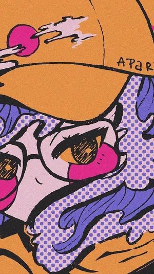 Retro Anime Aesthetic Girlwith Cap Wallpaper