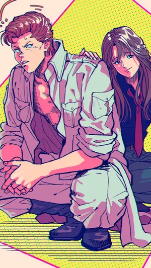 Retro Anime Style Artwork Kuwabaraand Friend Wallpaper