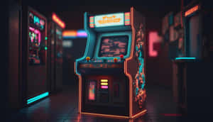 Retro Arcade Gaming Cabinet Night Scene Wallpaper