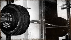 Retro Barbell On Squat Rack Wallpaper