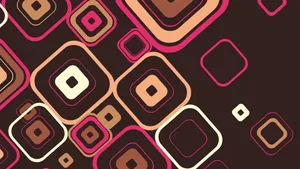 Retro Brown Abstract Squares Wallpaper