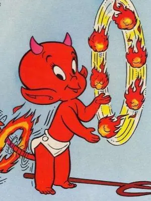 Retro Cartoon Devil Playing With Fire Wallpaper