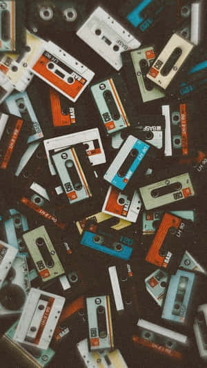 Retro Cassette Tape Collection Wallpaper