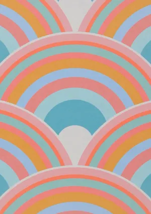 Retro Colorful Arch Pattern Wallpaper