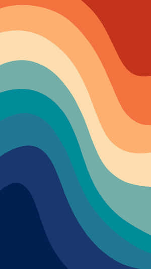 Retro Colorful Waves Aesthetic Wallpaper