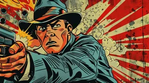 Retro Comic Detective Shooting Wallpaper