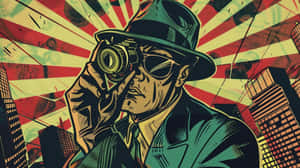 Retro Detective Comic Art Wallpaper