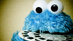 Retro Disc Cookie Monster Wallpaper