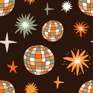 Retro Disco Pattern Background Wallpaper