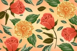 Retro Floral Pattern Background Wallpaper