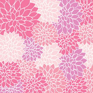 Retro Floral Pattern Pink Tones Wallpaper