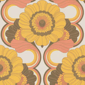 Retro Floral Pattern70s Style Wallpaper