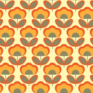 Retro Floral Pattern70s Style Wallpaper