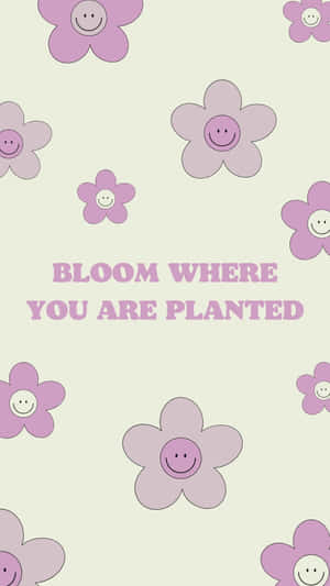 Retro Flower Inspirational Quote Wallpaper