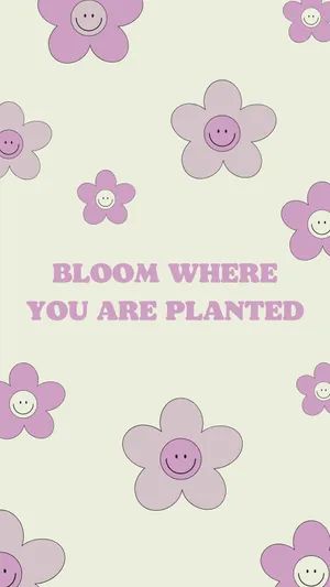 Retro Flower Inspirational Quote Wallpaper