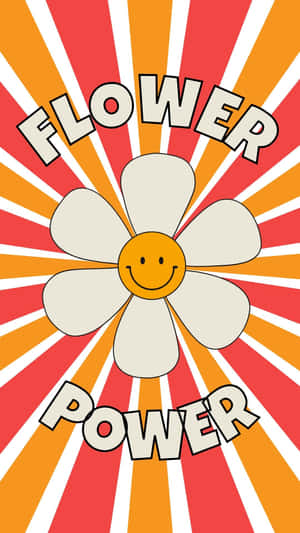 Retro Flower Power Poster Wallpaper