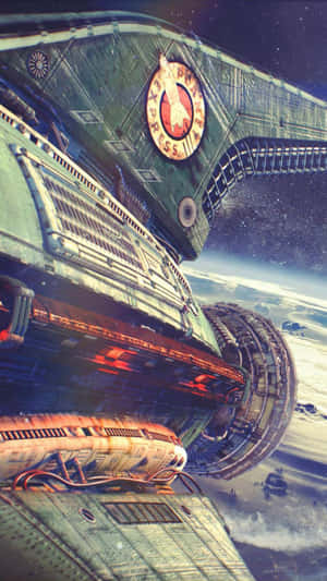 Retro Futurism Batlleship Mobile Wallpaper