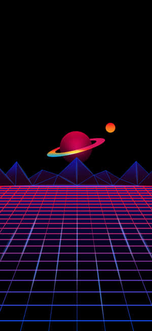 Retro Futurism Planetary View Wallpaper