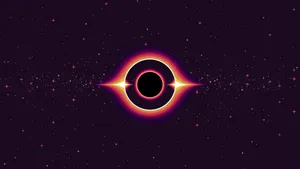 Retro Futuristic Black Hole Illustration Wallpaper