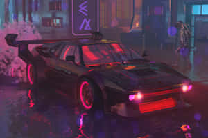 Retro Futuristic Carin Neon Lit City Wallpaper