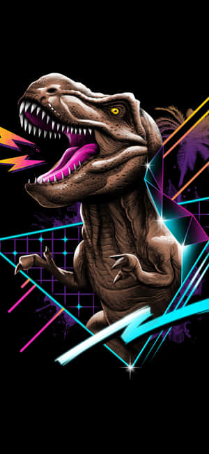 Retro Futuristic Dinosaur Art Wallpaper