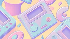 Retro Futuristic Gadgets Illustration Wallpaper