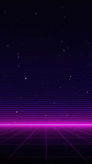 Retro Futuristic Synthwave Grid Landscape Wallpaper