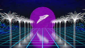 Retro Futuristic Synthwave Landscape Wallpaper