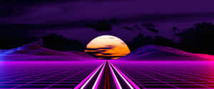 Retro Futuristic Synthwave Landscape Wallpaper