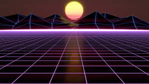 Retro Futuristic Synthwave Landscape Wallpaper