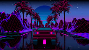 Retro Futuristic80s Vibe Artwork Wallpaper